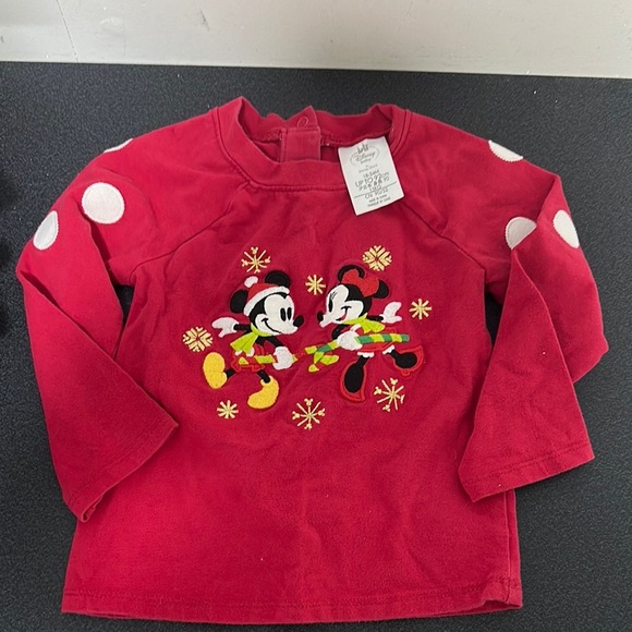 Disney Kids Red Mickey and Minnie Shirt - Picture 1 of 2